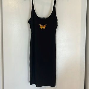Shein black mini dress w butterfly - size M